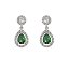 Pendientes colgantes de plata con circonitas gota esmeralda